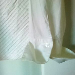 White Fancy Tailored Stretch Women's Shirt Size 2X Dress Barn Woman, Elegant
